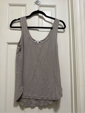 James Perse Taupe Scoop Neck Tank Top